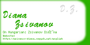 diana zsivanov business card